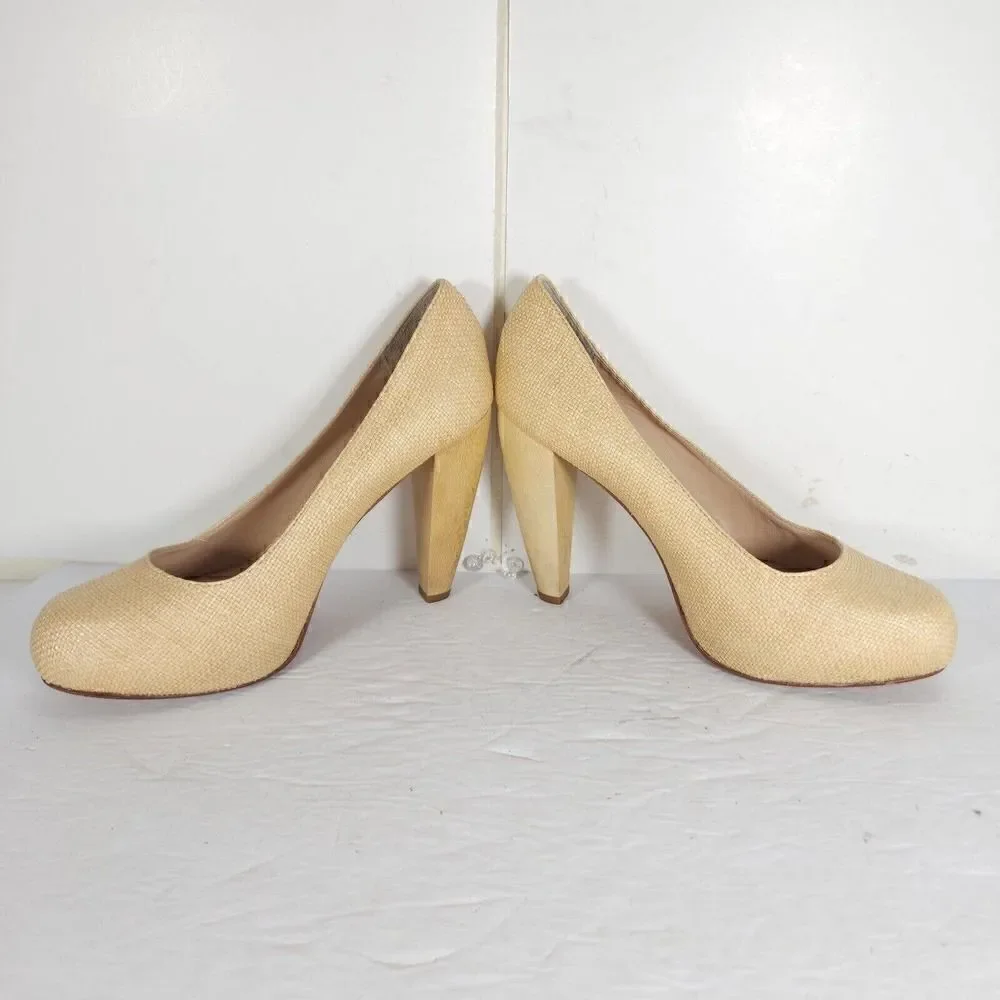 Loeffler Randall Women's Esther US 7,5 B Raffia Pumps Heels Shoes